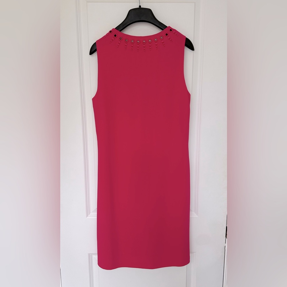 NWT Etcetera Brigitte hot pink sleeveless shift dress Size 6 lace up detail - Picture 3 of 5